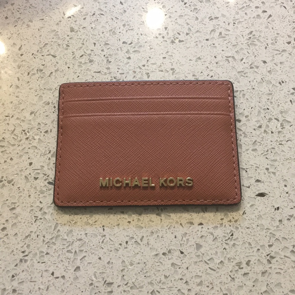 NWOT Michael Kors Card Holder, Dusty Rose